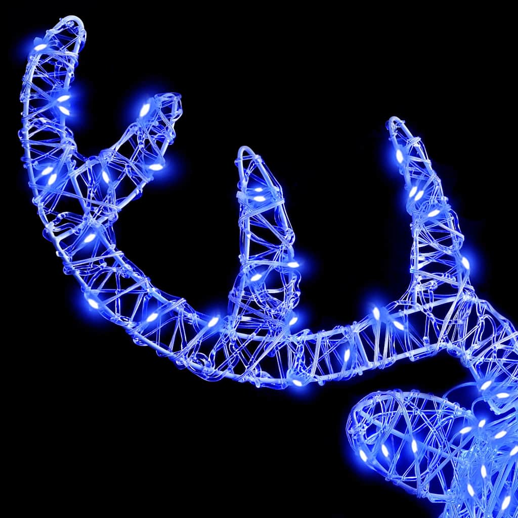 Reindeer Head with 140 LEDs Blue 60 cm Acrylic
